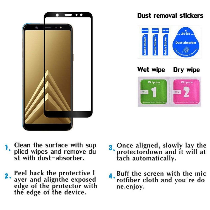 Miếng Dán Kính Cường Lực Samsung Galaxy J8 2018 Hiệu Glass Pro 9H có khả năng dán full được màn hình tràn tránh những trường hợp vô tình làm cấn hay rơi máy cũng bảo vệ được phần nào.